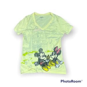 Walt Disney World | Vintage  Mickey & Minnie Mouse Love T-Shirt Yellow | Small